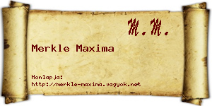 Merkle Maxima névjegykártya